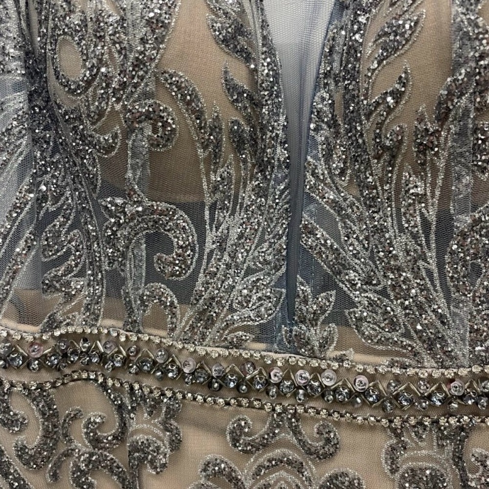 Elegant Silver Evening Gown - Picture 3 of 4